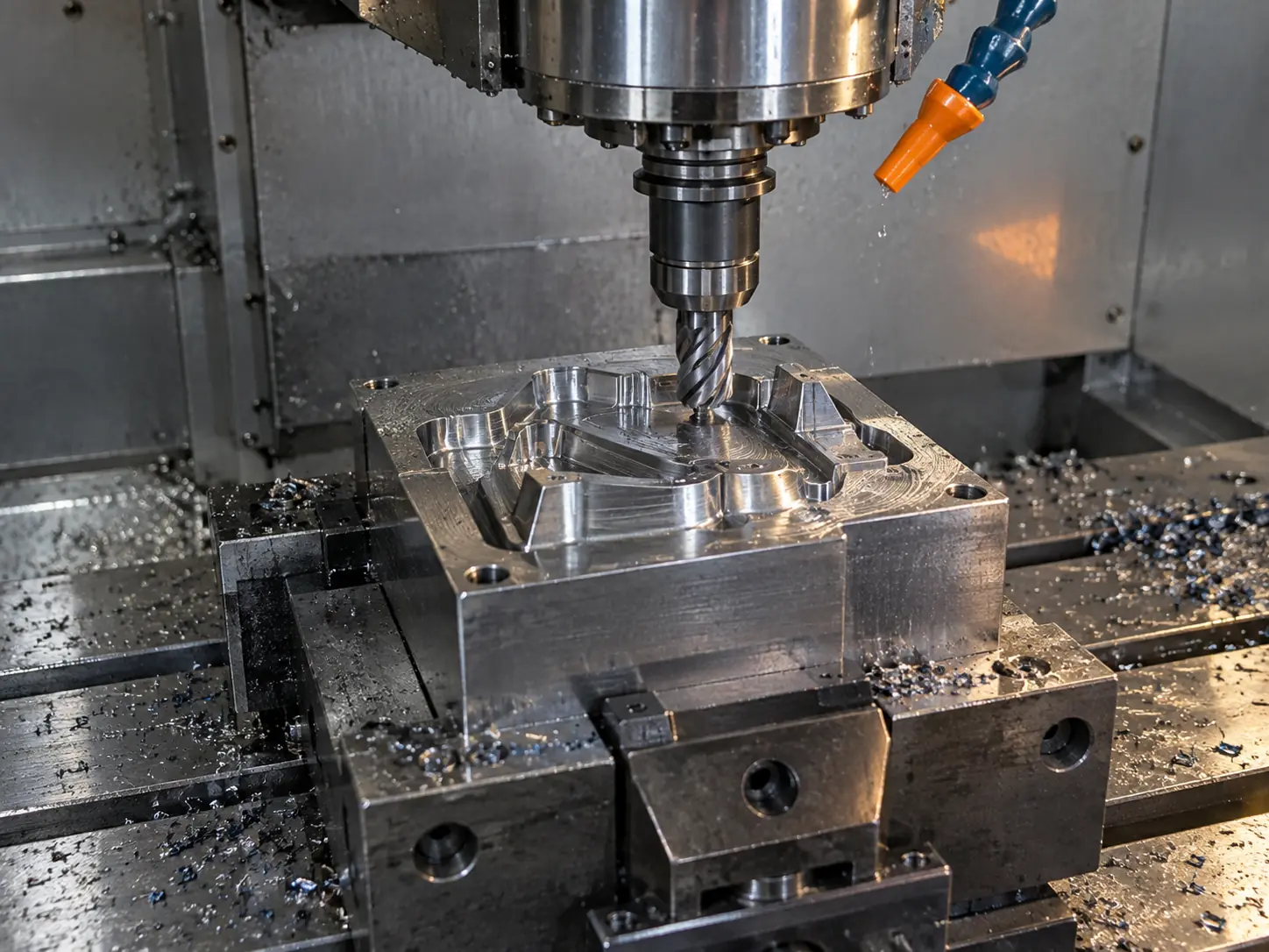 Precision CNC machining of a tool-steel insert